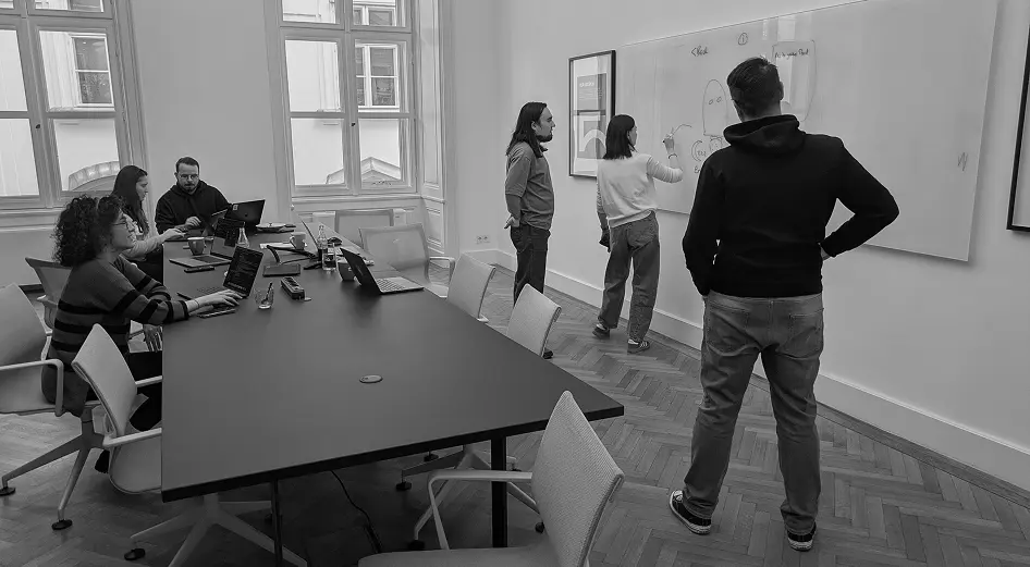 Team working together in the office